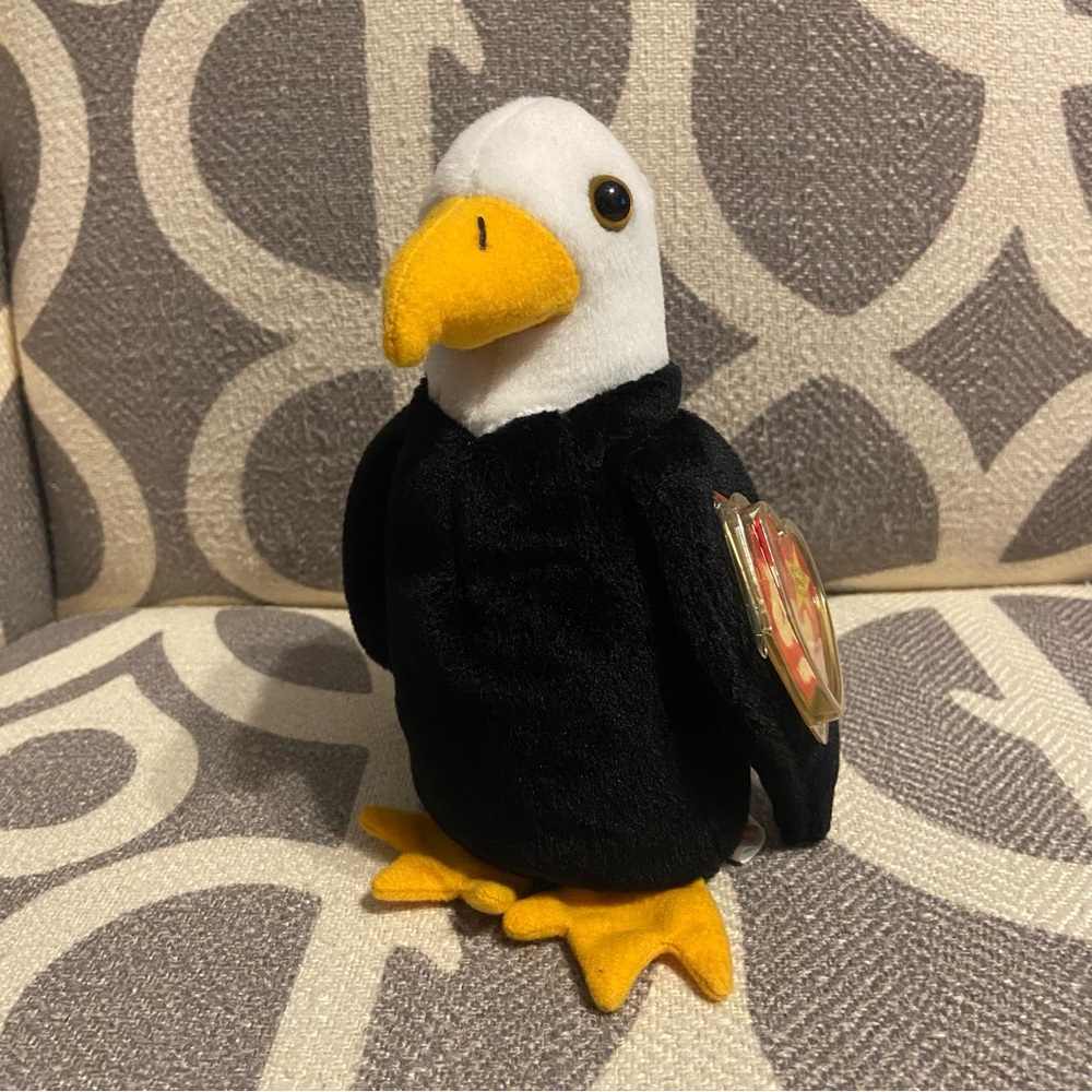 TY Beanie Baldy The Eagle Plush with Yellow Beak and Feet